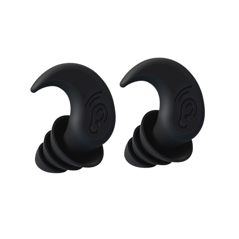 Zzz 1pasang Eartip Earplug Silikon Peredam Kebisingan Anti-noise Hear Protect Ear Plugs