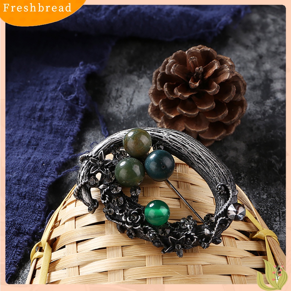 < Freshbread > Vintage Wanita Pesta Perhiasan Berlian Imitasi Berongga Bunga Bros Pin Syal Breastpin