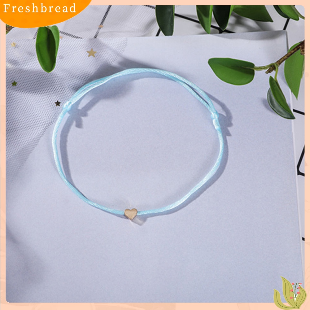 &lt; Freshbread &gt; Fashion Wanita Jantung Pesona Tali Beruntung Gelang Bangle Adjustable Perhiasan Hadiah