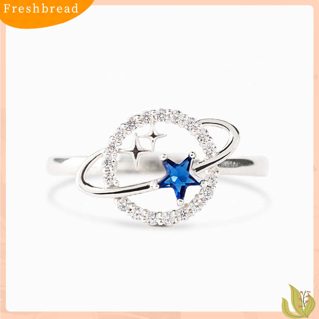 &lt; Freshbread &gt; Wanita Cincin Planet Bintang Perhiasan Electroplating Fashion Penampilan Cincin Jari Untuk Pernikahan