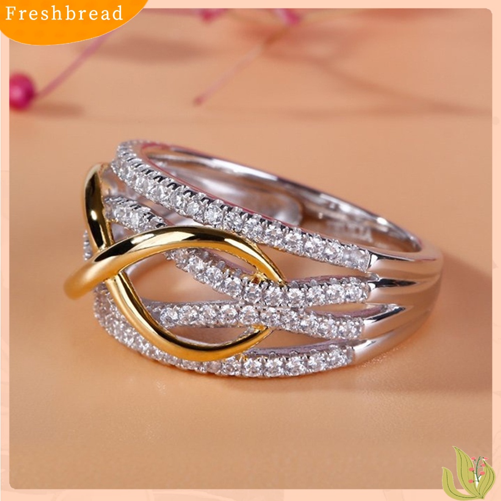 &lt; Freshbread &gt; 8-bentuk Berlian Imitasi Mengkilap Wanita Pernikahan Pertunangan Janji Cincin Perhiasan Hadiah