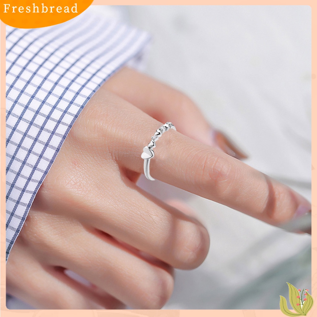 &lt; Freshbread &gt; Wanita Cincin Desain Pembukaan Yang Dapat Disesuaikan Berlian Imitasi Mengkilap Hias Geometris Cinta Hati Jari Cincin Pernikahan Band Perhiasan Hadiah Untuk Hari Kasih Sayang