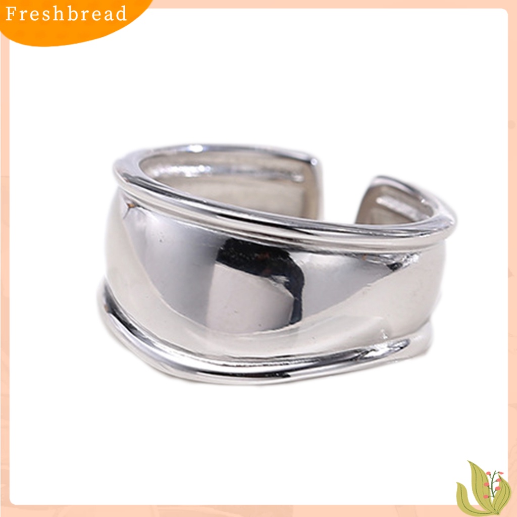 &lt; Freshbread &gt; Fashion Cincin Lebar Terbuka Dapat Disesuaikan Sederhana Jari Band Perhiasan Aksesori Untuk Pacaran
