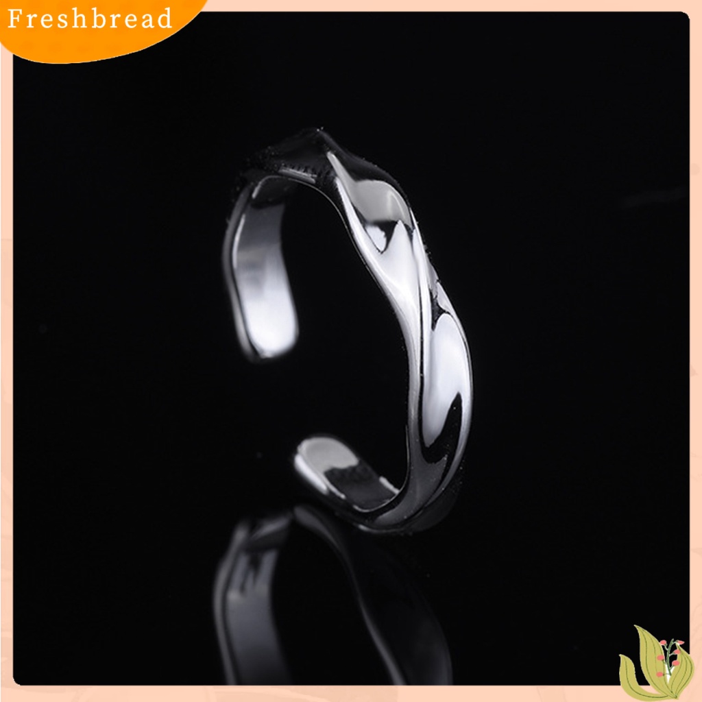 < Freshbread > Lebar Poles Electroplating Halus Pria Cincin Sederhana Baja Titanium Terbuka Jari Band Perhiasan Aksesoris