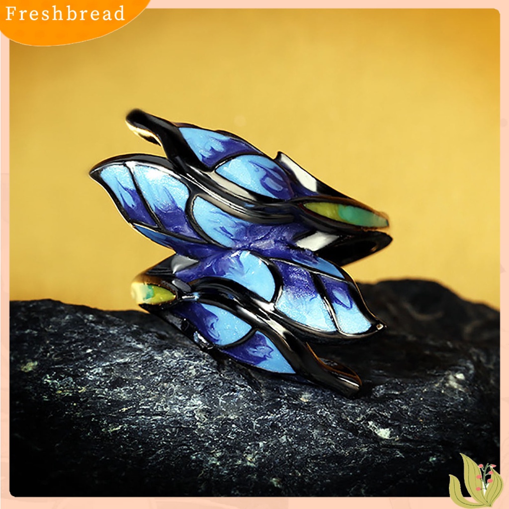 &lt; Freshbread &gt; Dekoratif Good-Looking Female Cincin Hadiah Elegan Warna Campur Kupu-Kupu Cincin Perhiasan Alat Ekstra