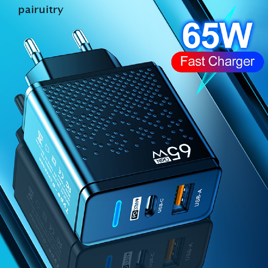 SAMSUNG Prt Fast Charge Charger 65W USB C Charger Untuk iPhone Xiaomi 12samsung Huawei USB Charger Handphone QC 3.0 Adaptor PRT