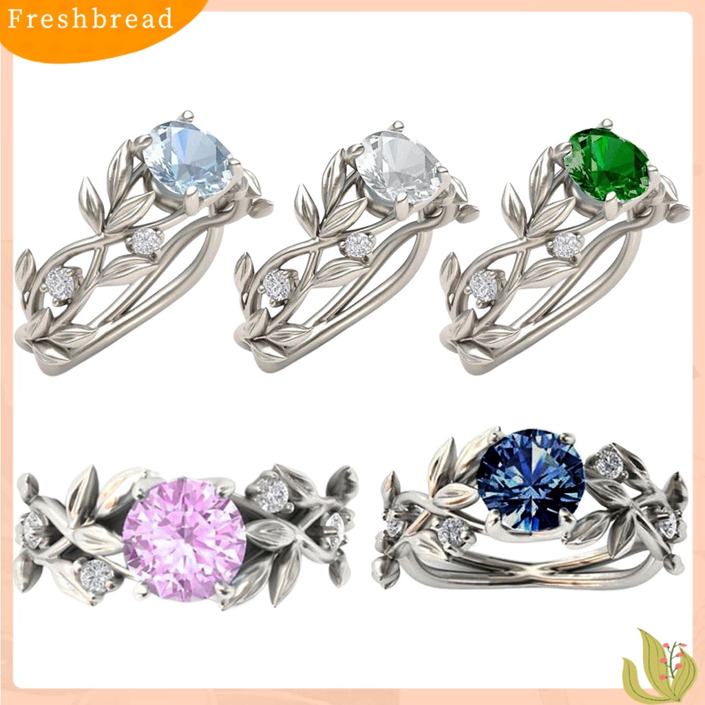 &lt; Freshbread &gt; Cincin Wanita Desain Bunga Semua Pertandingan Aksesoris Fashion Cincin Kawin Berlian Imitasi Manis Untuk Pesta