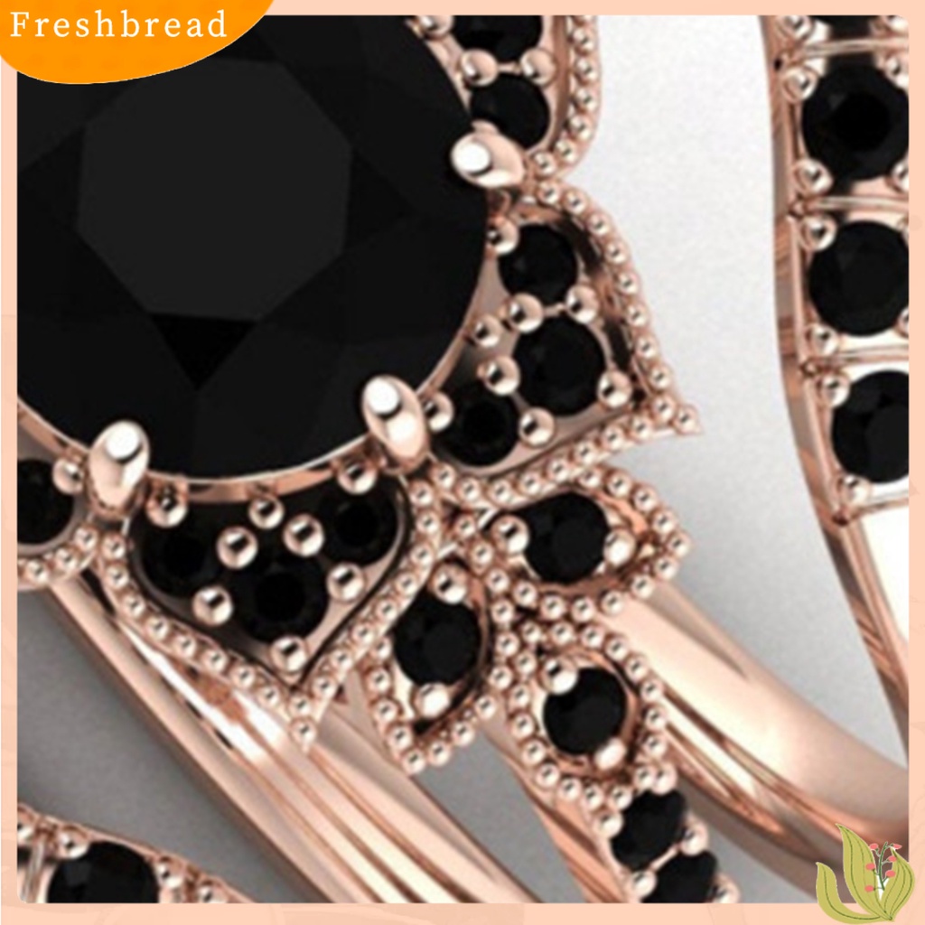 &lt; Freshbread &gt; 3Pcs/Set Cincin Set Bentuk Bunga Perhiasan Indah Wanita Bridal Engagement Ring Untuk Pacaran