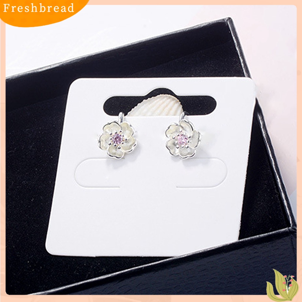 &lt; Freshbread &gt; 1pasang Anting Tusuk Cherry Berlian Imitasi Perhiasan Fashion Penampilan Giwang Telinga Gaya Korea Untuk Pakaian Sehari-Hari