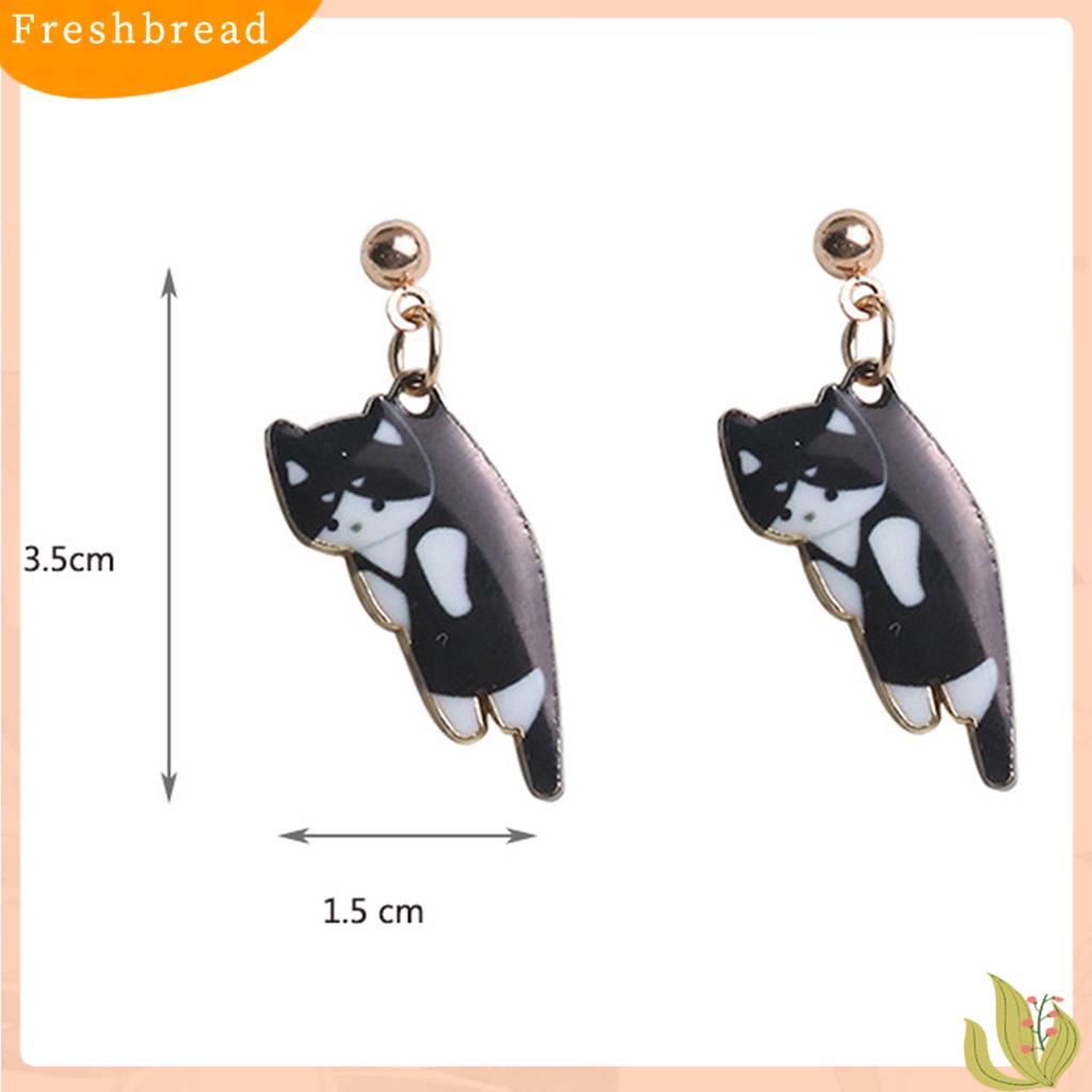 &lt; Freshbread &gt; 1pasang Anting Semua Pertandingan Bentuk Kucing Mata Mencatching Sederhana Dekorasi Wanita Anting Fashion Untuk Pakaian Sehari-Hari