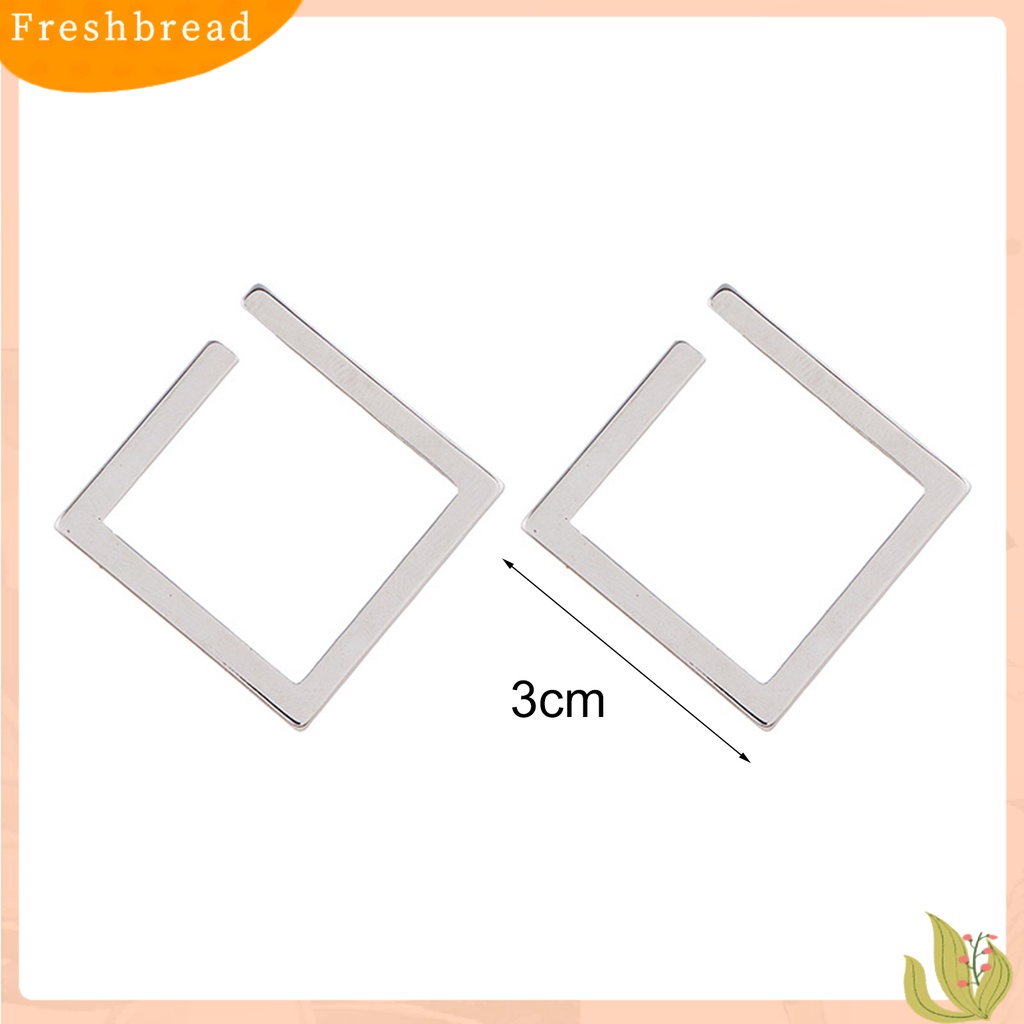 &lt; Freshbread &gt; 1pasang Anting Tusuk Berlebihan Wanita Tidak Teratur Minimalis Square Drop Earrings Hiasan Perhiasan Untuk Pacaran