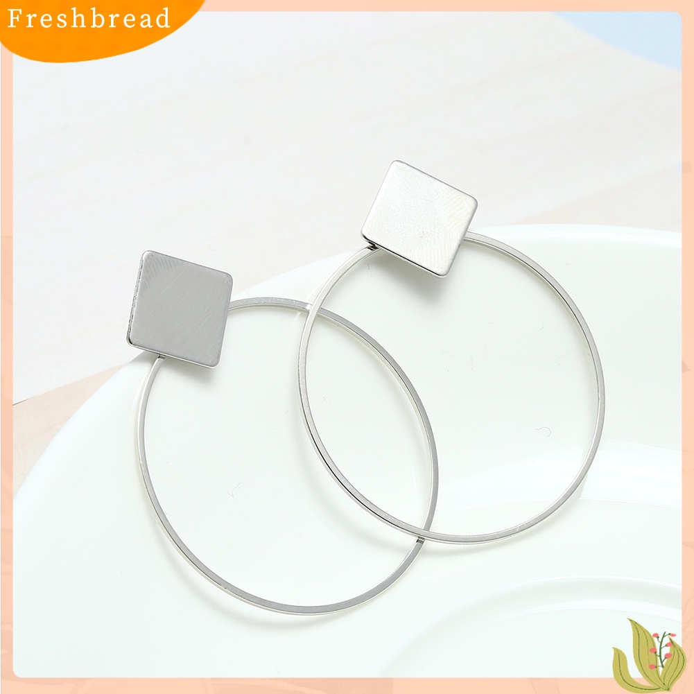 &lt; Freshbread &gt; Fashion Geometri Berlian Wanita Ear Hoop Travel Club Perhiasan Anting Bulat Hadiah