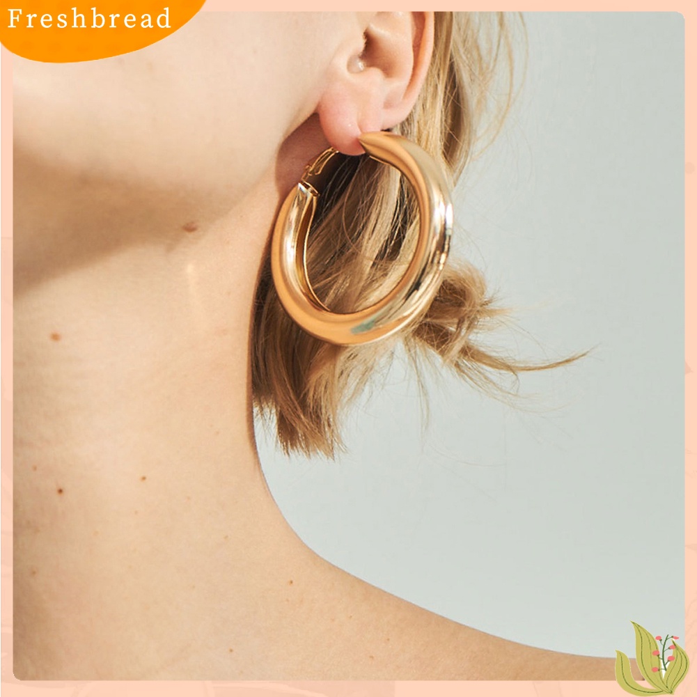 &lt; Freshbread &gt; Wanita Fashion Geometris Putaran Besar Lingkaran Hoop Anting Pernyataan Perhiasan Hadiah