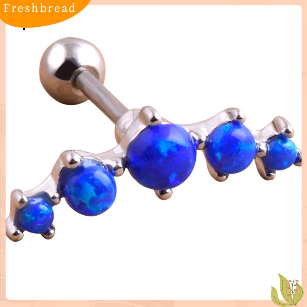 &lt; Freshbread &gt; 1Pc Wanita Faux Opal Cartilage Ear Stud Earrings Helix Tragus Piercing Perhiasan