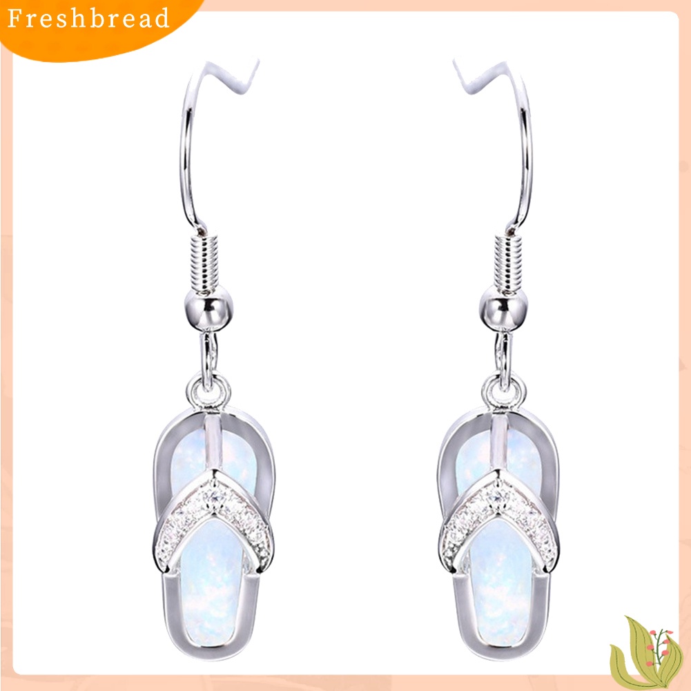 < Freshbread > Musim Panas Pantai Wanita Berlian Imitasi Sandal Jepit Liontin Kait Anting Perhiasan Hadiah