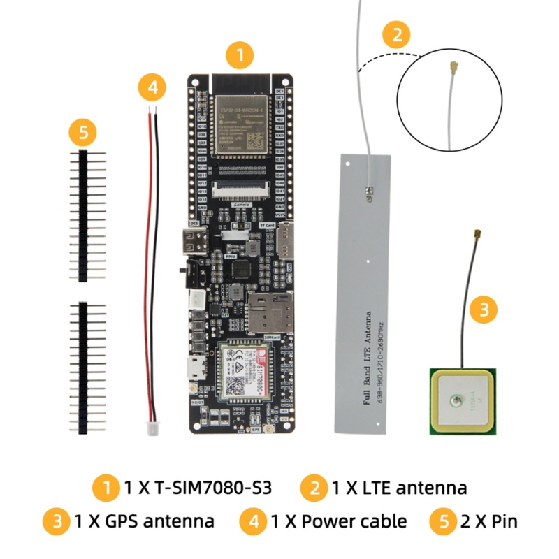 Zzz T-SIM7080G-S3 ESP32-S3 SIM7080 Papan Pengembangan Dengan Flash 16MB PSRAM 8MB Suporting IEEE802 11bgn Cat-M NB-Iot