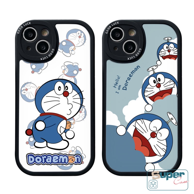 Case Kartun Doraemon Oppo A16 A78 A58 A55 A17 A3S A54 A77s A7 A12 A76 A16K A17K A9 A5 A16E A1K A57 A15 A53 A5s A96 A74 A95 A92 Reno 8T 5 7Z 5F A31 Lensa Oval Kucing Lucu Sarung Soft Cover