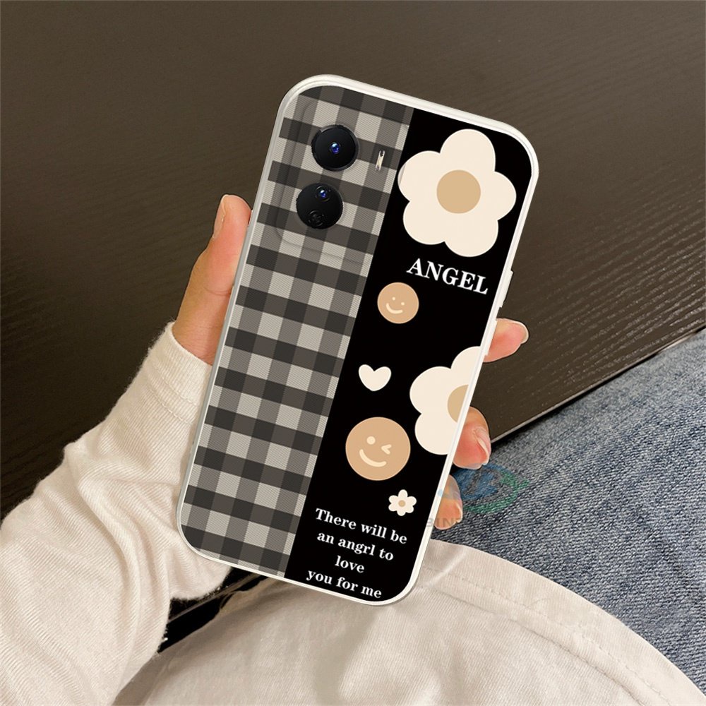 Kamera Full Cover Casing Huawei P30 Lite Nova 5T Nova 3i Nova 7i Y6P Y7A Y6 Pro Y7 Pro 2019 Y9S Kotak-Kotak Bunga Soft Silicone Case Binteacase