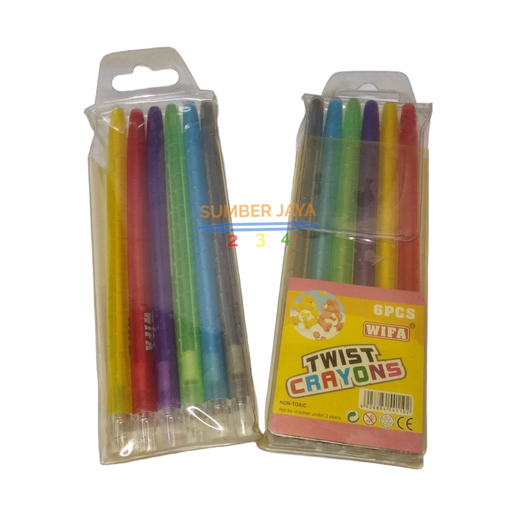 CRAYON PUTAR / KRAYON PUTAR / CRAYON WARNA ISI 6 / CRAYON HIGHLIGTER / PENSIL WARNA