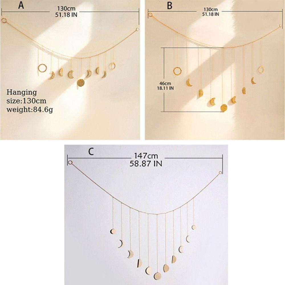 [Elegan] Liontin Gerhana Surya Nordic Sederhana Kreatif Matahari Dan Bulan Buatan Tangan Ornamen Bulan Seni Unik
