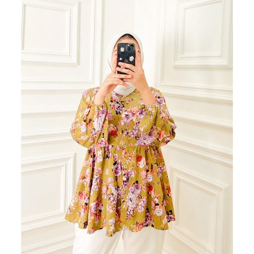 BEFAST - ZFS OOTD WANITA BLOUSE SASA / AIKO BLOUSE / Blouse Formal Wanita / Pakaian Wanita Kondangan / OOTD Wanita Remaja ABG Kekinian / Blouse Motif Bunga-Bunga / Fashion Wanita Style Hijab / Blouse Lengan Panjang Terlaris