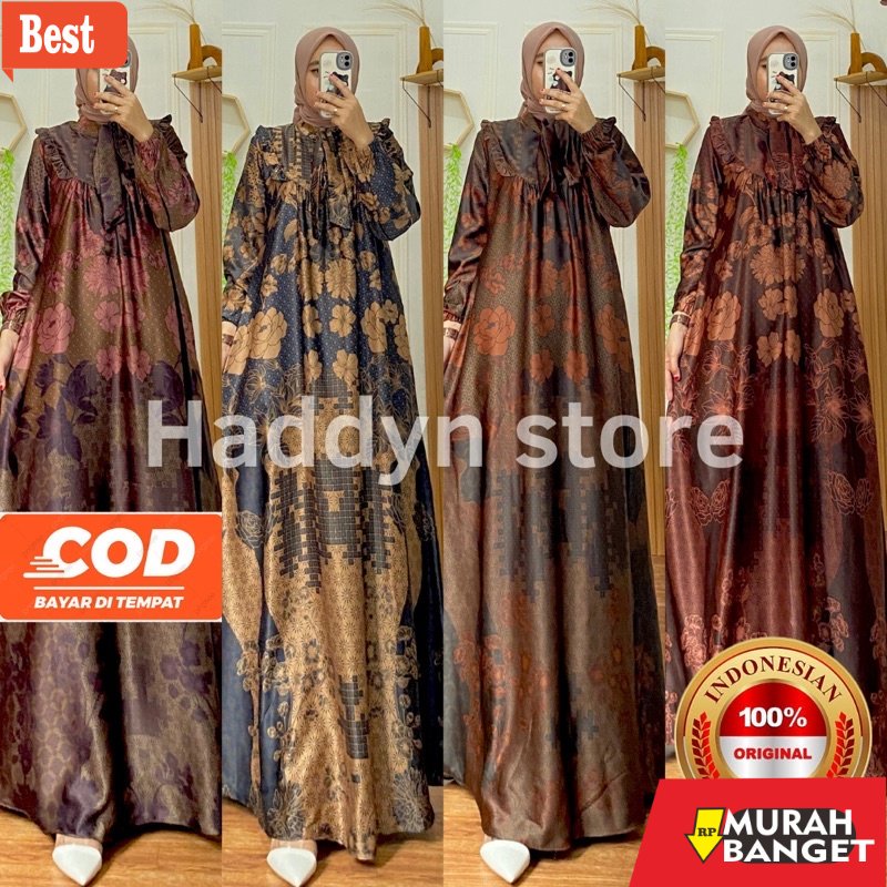 GAMIS SIZE BESAR TERBARU- DANIA DRESS |Jumbo Ready |Gamis Motif Silk Premium/Gamis pesta Silk Premiu