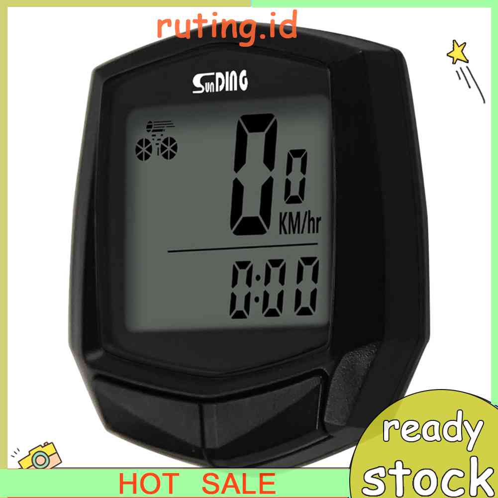 Sepeda Komputer Kabel Waterproof LCD Computer Speedometer Odometer Stopwatch