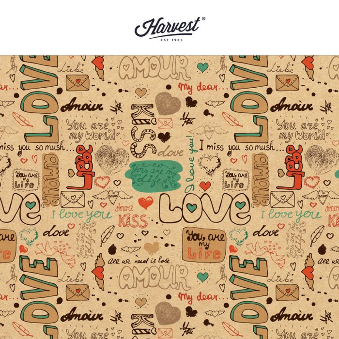 

Kertas Kado Harvest / Wrapping Paper Brown Kraft - Love