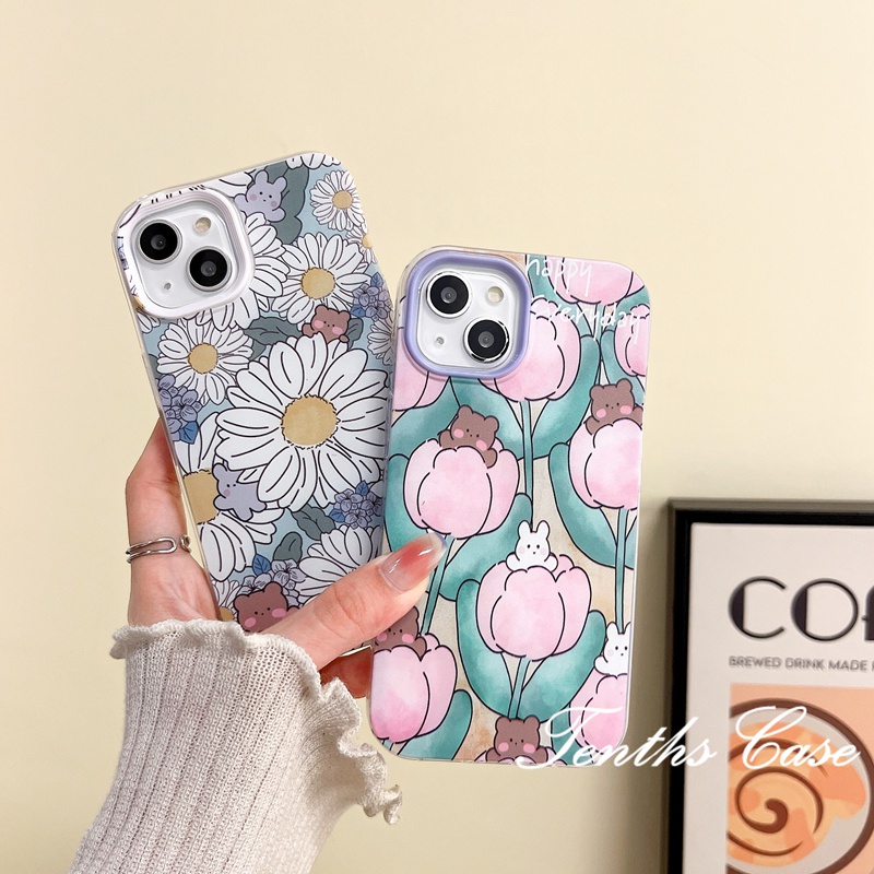 Samsung A14 A04 A04s A13 A23 A33 A53 A73 A03 A03s A22 A52 A32 A12 A50 A50s A30s A51 A11 A31 A70 3in1 Tulip Rabbit Casing Handphone Soft Cover