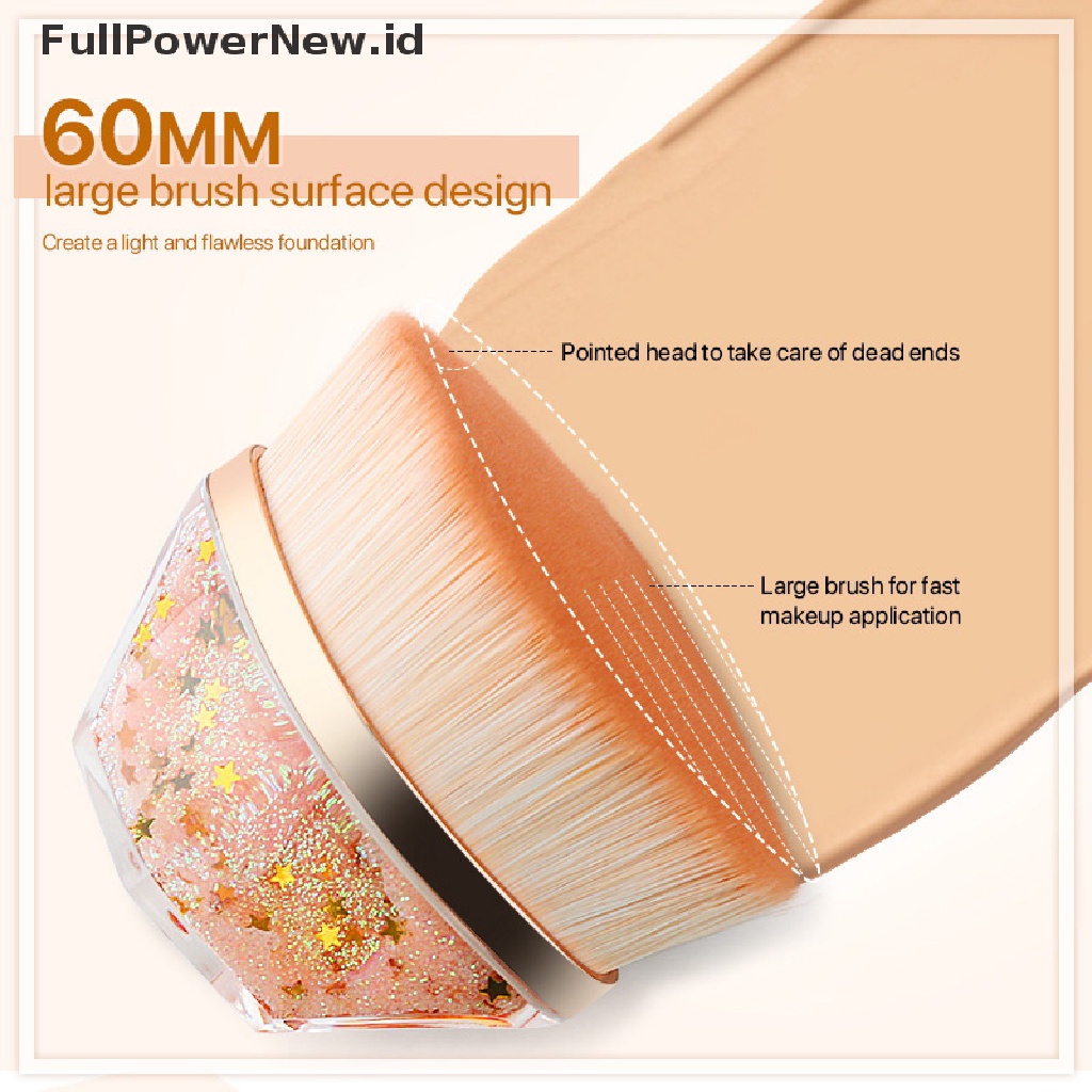 Power 1PC Kuas Makeup Magic Brush No Trace Foundation Brush Cair Glitter Handle ID