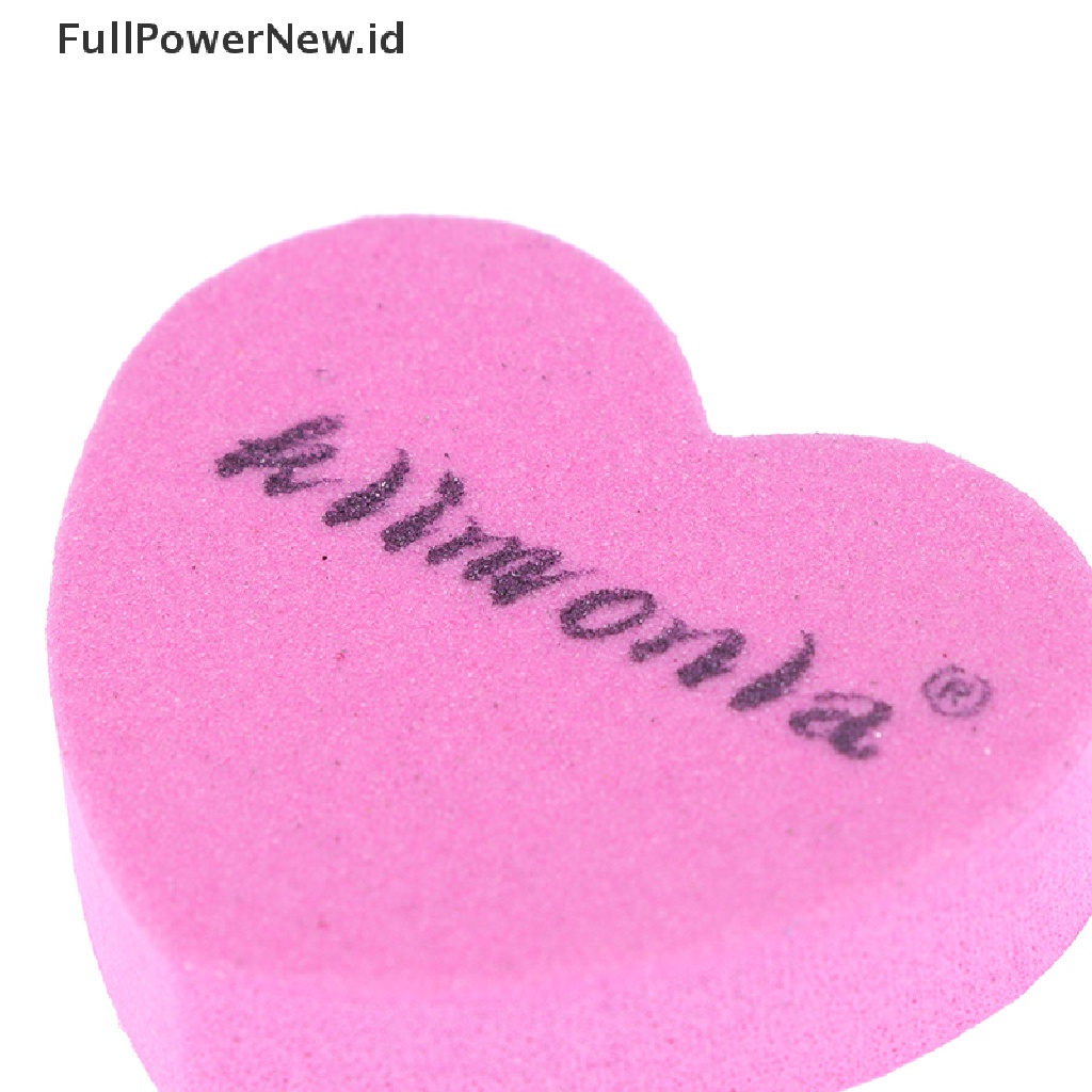 Power 10Pcs Pink Bentuk Hati Kikir Kuku Alat Manicure Nail Emery Board Manicure ID