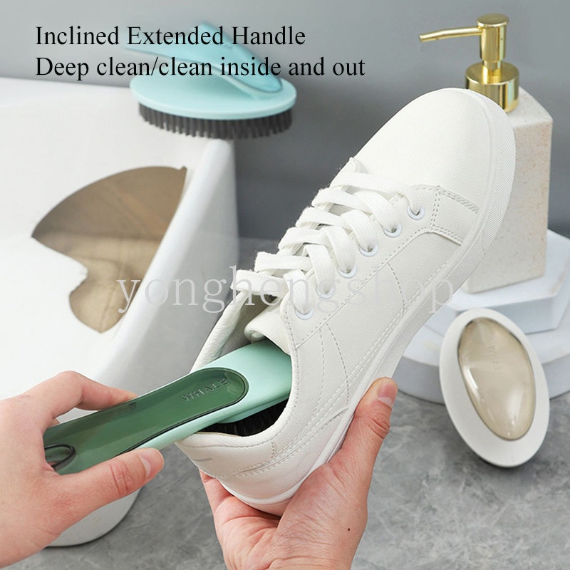 Kreatif Sikat Sepatu Gagang Panjang Berbulu Lembut Laundry Brushes Rumah Tangga Multifungsi Sikat Pembersih Pakaian Alat Cuci Sneaker Boot Shoes Cleaner