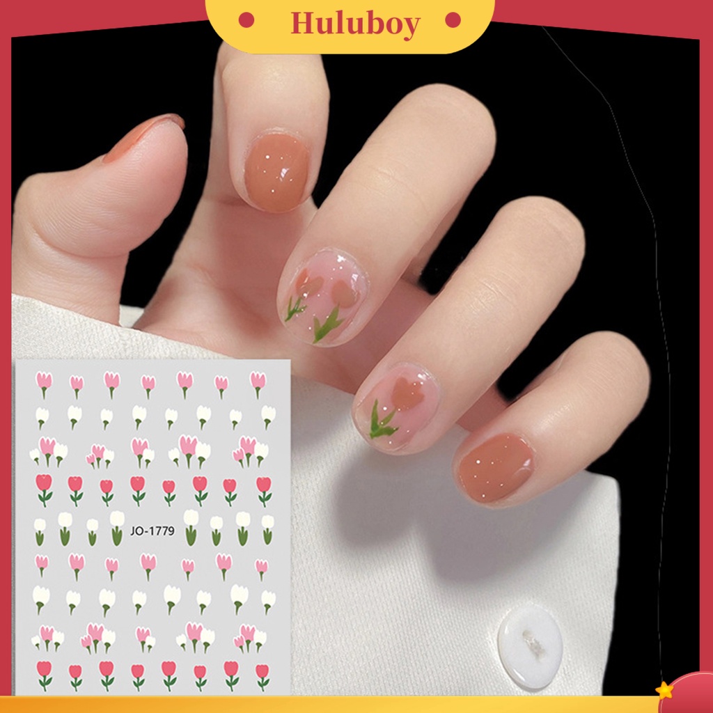 {In Stock} Nail Art Stiker Indah Pola Bunga Perekat Diri Bunga Stiker Perekat Kuku Perlengkapan Kuku