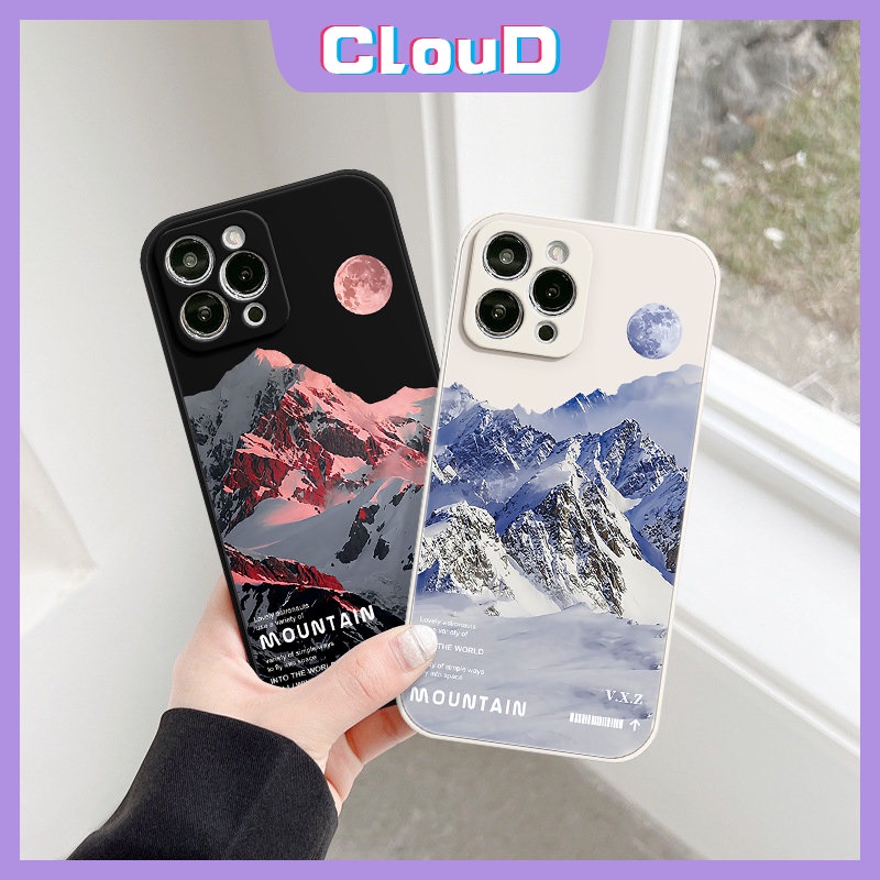 Pemandangan Salju Gunung Case Redmi 9A 12C 10a1 9T 9C NFC 9catatan 10s 911 11s 8 10 Pro Plus MI 10 11 Lite 10T Poco M4 F4 M5 M3 Pro F3 X3 Pro M3 Straight Edge Couple Sarung Tpu Lembut