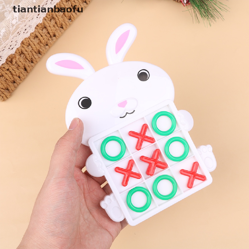 [tiantianbaofu] Baru Easter Bunny XO Board Game Portable Pocket Board Games Mainan Klasik Butik