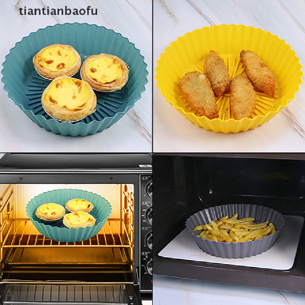 [tiantianbaofu] 20cm Air Fryer Silicone Pot Air Fryer Basket Liner Anti Lengket Oven Baking Tray Butik