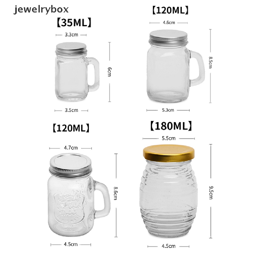 [jewelrybox] Botol Kaca Bumbu Piknik35 /120Ml Jar Madu Kaca Transparan Dengan Tutup Butik