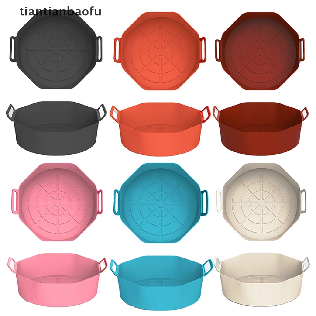 [tiantianbaofu] 17cm Air Fryer Silicone Pot Reusable Non-Stick Oven Baking Tray Baking Butik