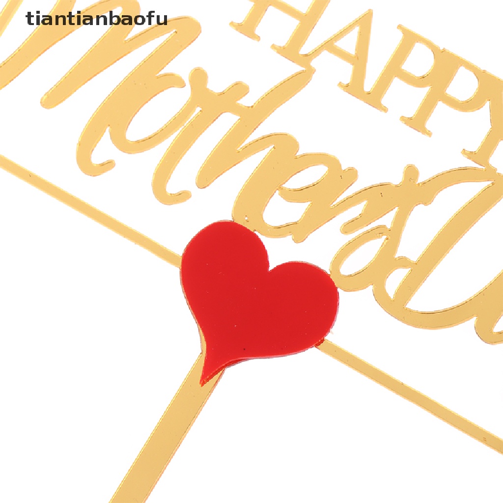 [tiantianbaofu] 1pc Mothers Day Cake Topper Love Rose Happy Mother's Day DIY Kue Insert Card Butik