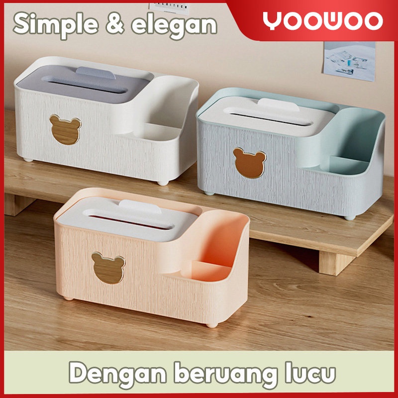 Kotak tisu beruang / kotak tisu sekat / tissue box / storage tisu / kotak tisu serbaguna