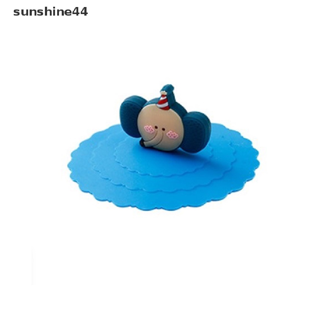 Sunshine Lucu Kartun Silicone Cover Tutup Gelas Minum Tahan Debu Mug Gelas Suction Cap ID