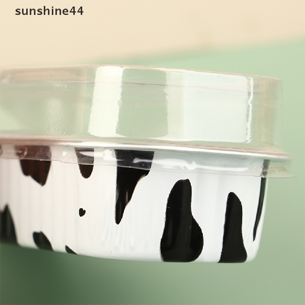 Sunshine 10Pcs Reusable Rectangle Aluminium Foil Tin Cup Dengan Tutup Cetakan Kue Puding ID