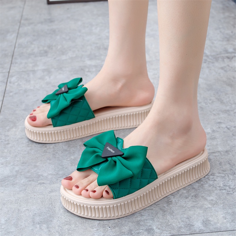 GROSIRTAS TG1714 Sandal Selop Wedges Wanita Pita Segitiga Import Fashion Trend Terbaru