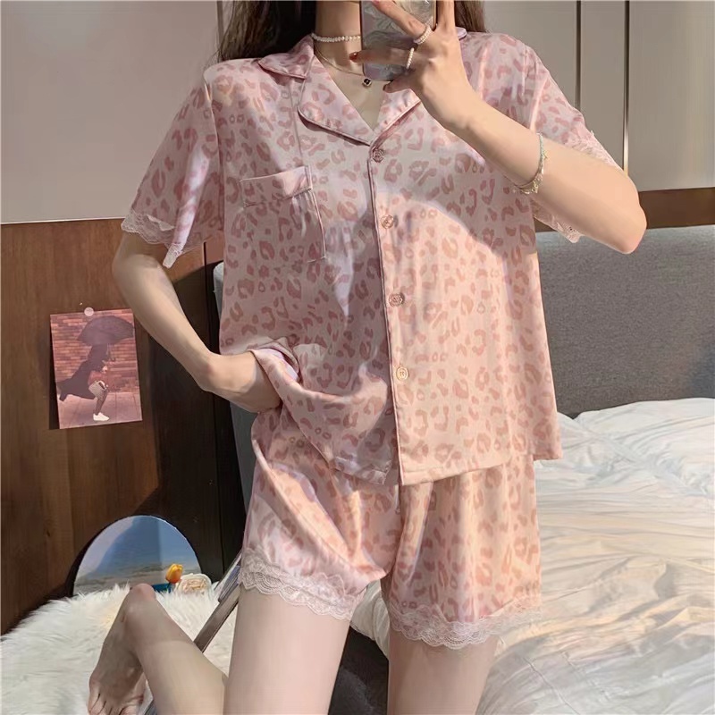 2023 Set Piyama Wanita Sutra Ice Baru/Set Pakaian Rumah Tipis Lengan
