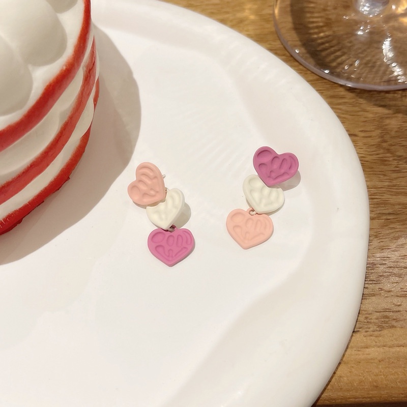 Anting Pink Manis Perempuan2023 New Love Dan Anting Lucu