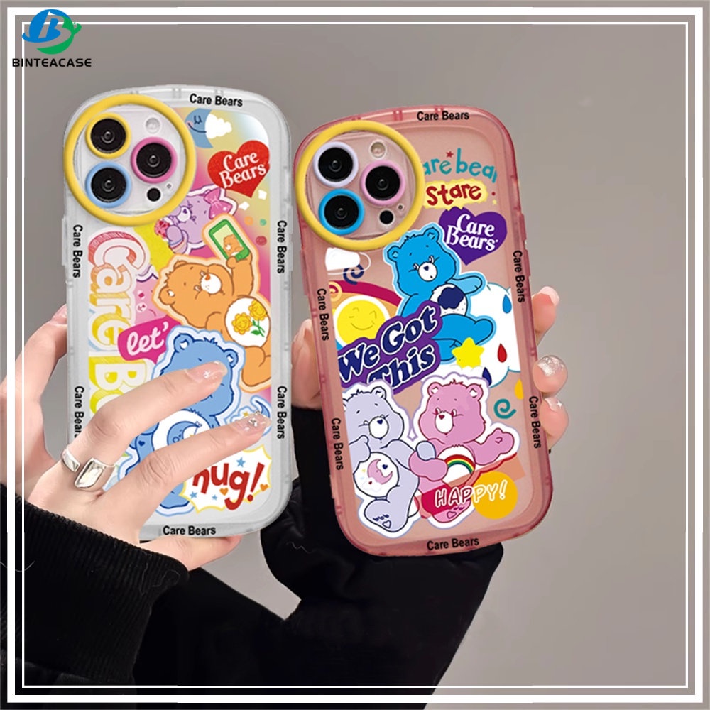 Oppo Reno 8T 4G A17 A57 2022 A15 A16 A16K A54 A53 A12 A5S A7 A3S A31 A52 A83 A92 A37 F9 A1K F1s A11K Care Bears Soft TPU Bening Casing Handphone Binteacase