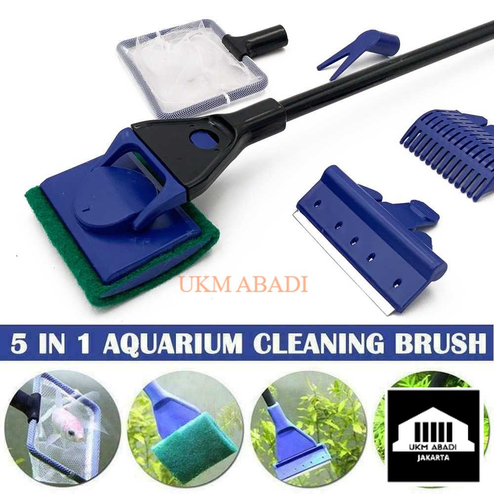 Alat Pembersih Akuarium Set 5 in 1 Cleaning Brush FPD 51