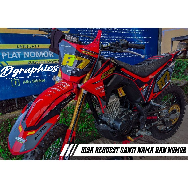 DECAL CRF SUPER GLOSSY PREMIUM DESAIN CUSTOM COMBINASI EMAS