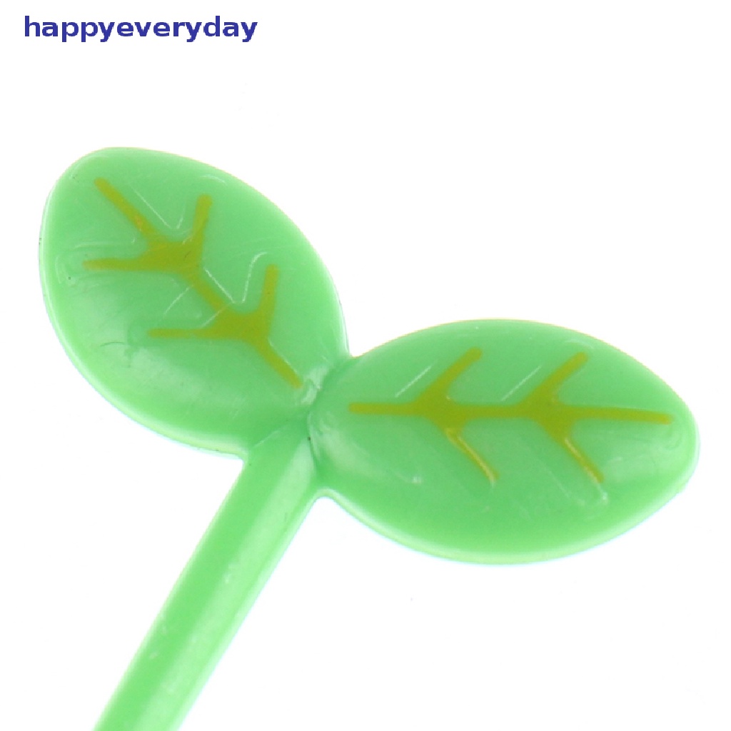 [happy] 8pcs Garpu Buah Tusuk Gigi Daun Kotak Makan Bento Salad Tiny Fork Cake Untuk Anak [ID]