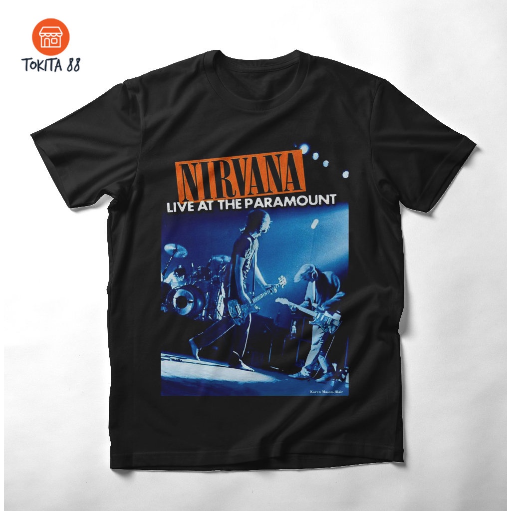 Kaos Distro Pria NIRVANA LIVE AT PARAMOUNT Premium tshirt band nirvana bahan cotton combad 24s